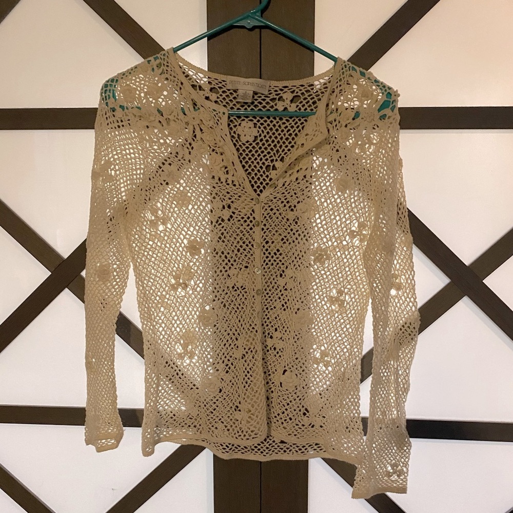 Vintage Petite Sophisticate crochet top